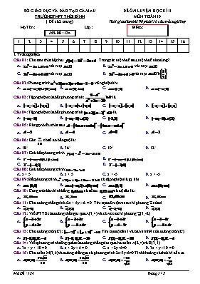 Đề ôn luyện học kì II môn Toán Lớp 10 - Mã đề 134 - Trường THPT Thới Bình